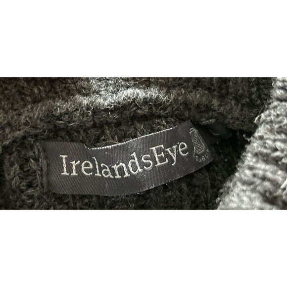 IrelandsEye Gray Knitted Pullover 1/4 Zip Charcoal Ribbed Collar Made in Ireland - Picture 5 of 10